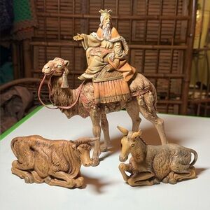 Vintage Fontanini King Gaspar ,Cow and Donkey